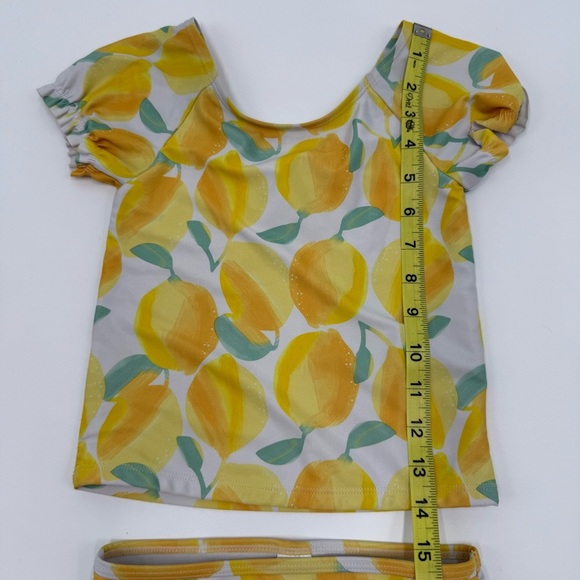 Carter's Toddler Girls Short Sleeve Tankini Set 5T Lemons Yellow White Swim - Picture 8 of 9